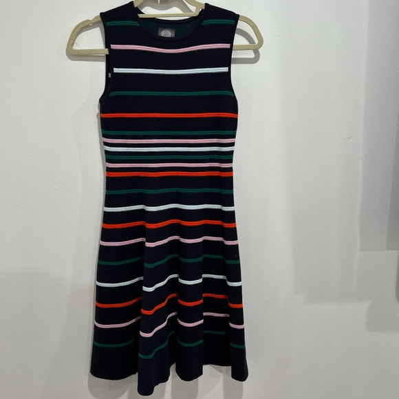 Vince Camuto Horizontal Stripe Sleeveless A-Line Dress - Picture 2 of 6